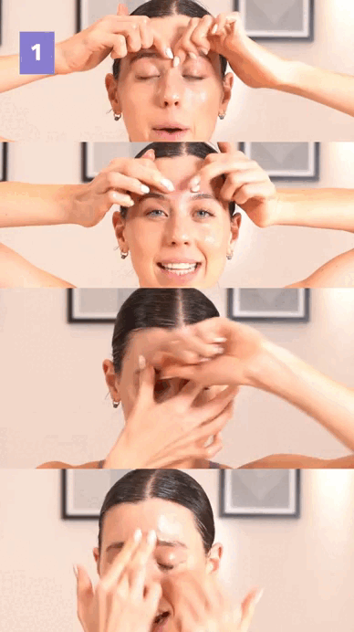 Demostración de módulos de yoga facial por zona